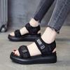 Sports Sandals Women's Summer 2025 New Fashion Dad Muffin Shoes Thick-soled Wedge Heel Flat-soled Beach Shoes