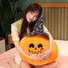 45CM Creative Halloween Decor Pumpkin Plush Pillow Horror Wizard Hat Cushaw Shaped Cushion Cute Stuffed Toys Lovely Kids Gifts