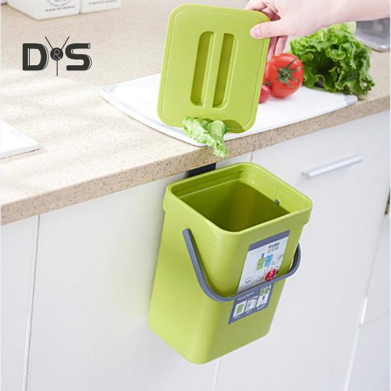 Kitchen Trash Can Hanging Organic Waste Bin Large Capacity Compact Design Bathroom Garbage Bin Container with Lid