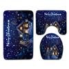 Christmas Bathroom Floor Mat Toilet Three-Piece Set