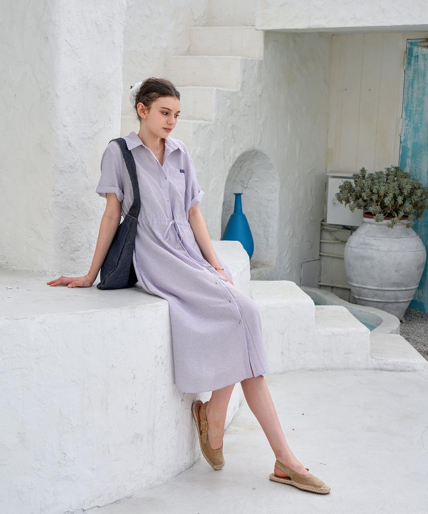 PIGMENT Striped Shirt Dress (Kyop2602010)