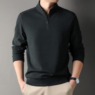 Firstview Warmer Herren-Sweatshirt mit Stehkragen und Reißverschluss