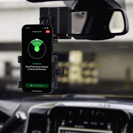 Car Rearview Mirror Phone Holder Telescopic Mobile Phone Stand Metal Mount for 4-7 Inch Cell Phones