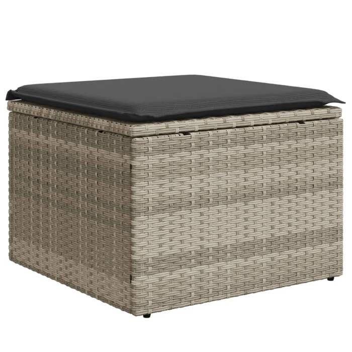 VidaXL Garden Stool Cushion, Seat with Cover, Outdoor Patio Balcony Terrace Furniture, Light Grey 55x55x37cm 366179