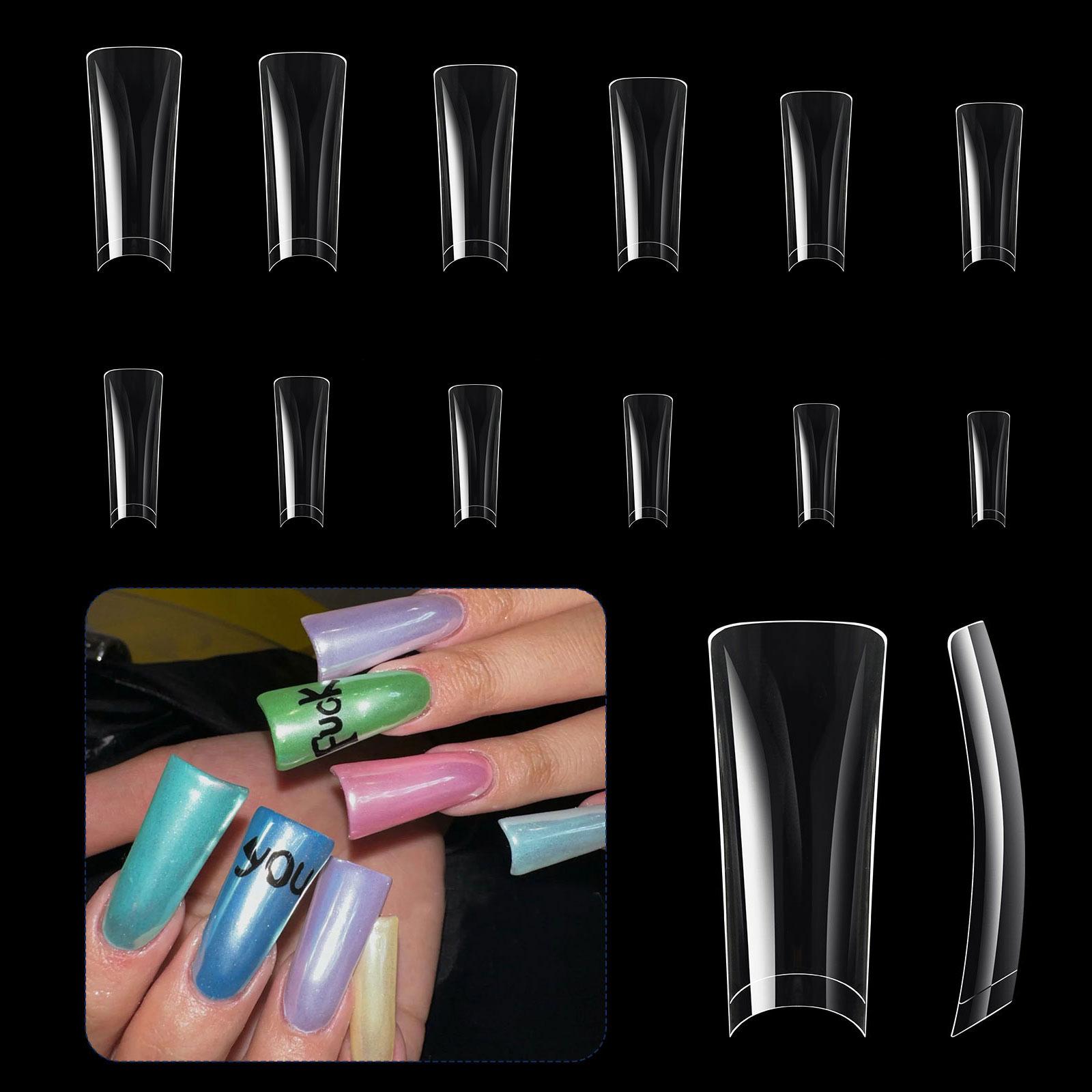 

504 шт. Прозрачные типсы для ногтей с полупокрытием, накладные ногти, накладные ногти, изогнутые типсы для ногтей, принадлежности для маникюра 4