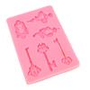 Vintage Key and Keyhole Mold Food Grade Silicone Soft Cake Decorating Fondant Mold for Chocolates Candies Jellies