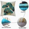 Throw Pillow Cover Green Plant Leaves - 18 x 18 Inch Teal Pillow Cushion Cover - Set of 2 Turquoise Ginkgo Leaf Cushion Case, Great for Sofa,