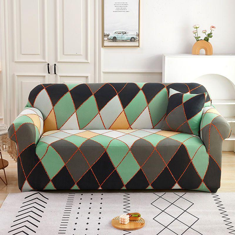 Stretch-Sofabezug mit Blumendruck, elastischer Möbelschutz, Schonbezüge, Couchbezug, 1/2/3/4-Sitzer-Sofabezug für Wohnzimmer