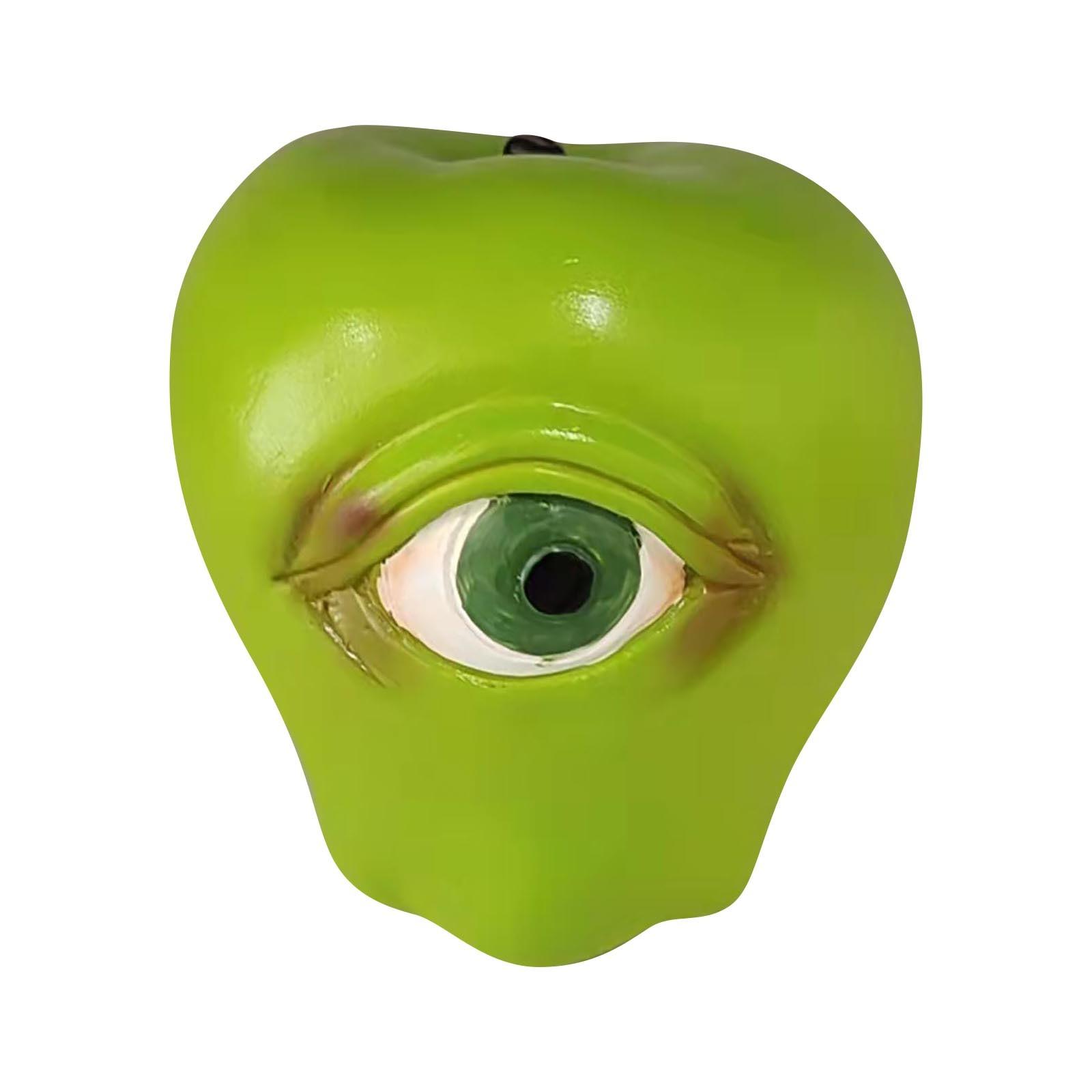 

Фруктовые украшения из смолы с глазами, украшение для дома, имитация фруктовых украшений зелёный