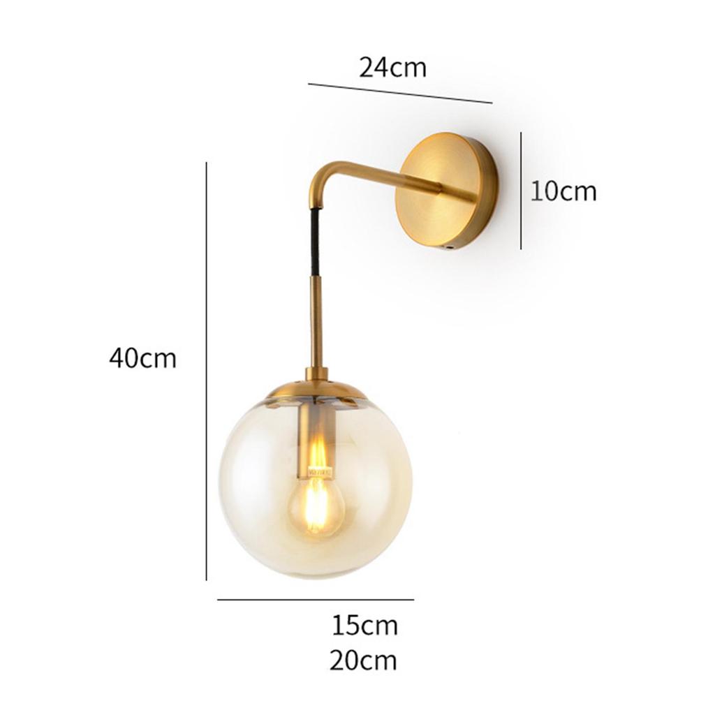 Modern Led Wall Lamp Glass Ball Sconce Lighting Indoor Living Bedroom Kitchen