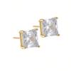 A Pair of Earrings, Classic and Simple Square Shaped Synthetic Zircon Earrings