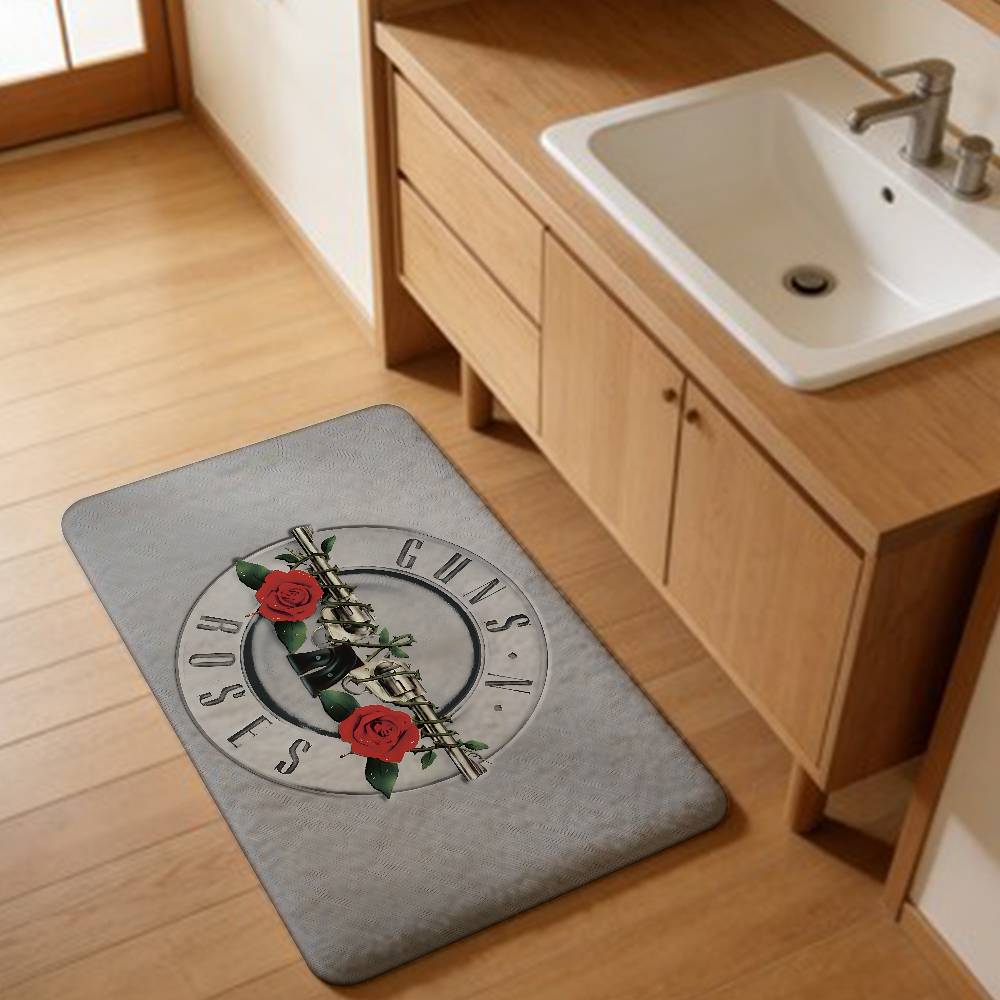 Rock G-Guns N-N R-Rose Band Room Mats Anti-slip Absorb Water Long Strip Cushion Bedroon Mat Household Carpets