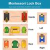 Montessori Lock Box Toy Wooden Activity Busy Board Game Practical Life Skill Toy Open The Lock Preschool Learning Education Toys