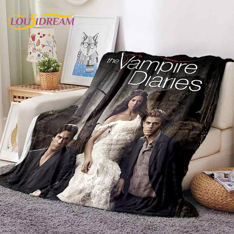 3D Latest The Vampire Diaries Damon Salvatore Soft Flannel Blankets,Throw Blanket Comfortable Blanket for Beds Sofa Home Bedroom