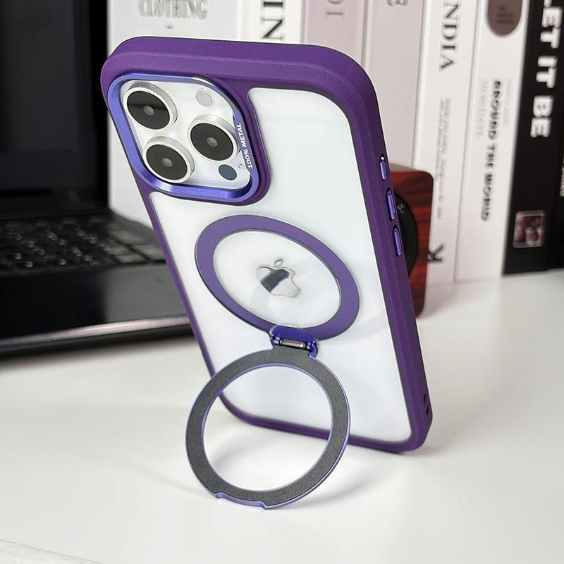 For IPhone 17pm Transparent Protective Case Holder for Apple 16/14 Anti Drop Magnetic Suction All Inclusive Phone Case Ins Style