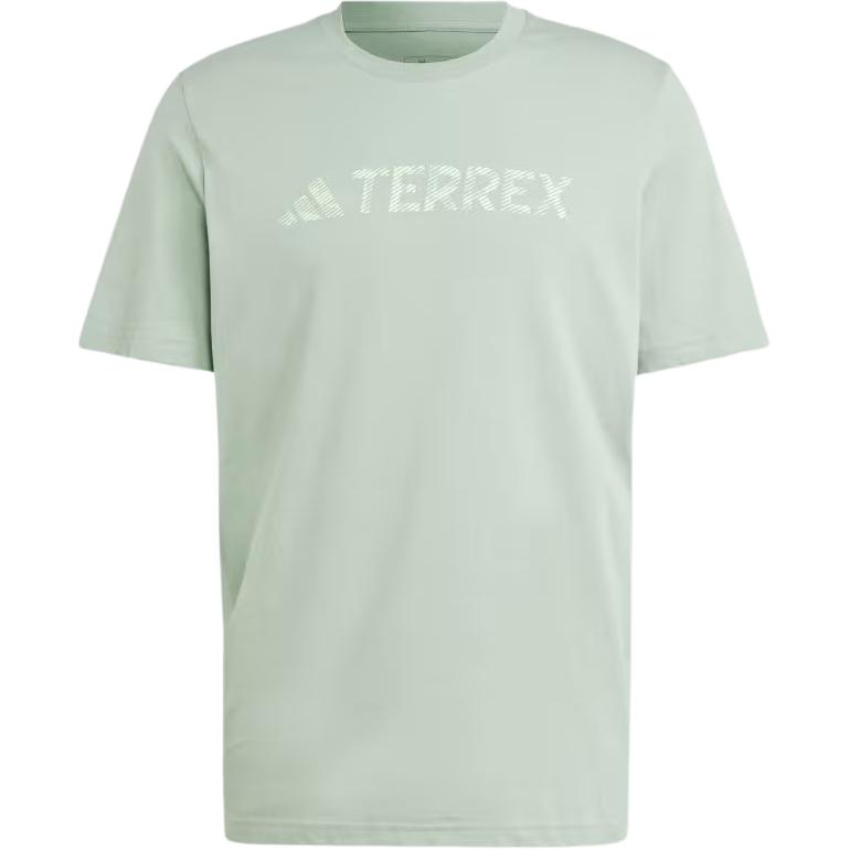 Adidas Classic Logo Tee Men Tops Silver-Green IN4688