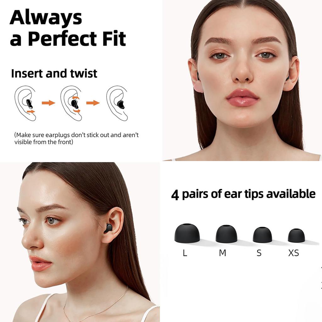 Quiet Ear Plugs for Sleeping Noise Reduction Super Soft Reusable Hearing Protection Anti Noise Earplugs for Concerts Travel Work