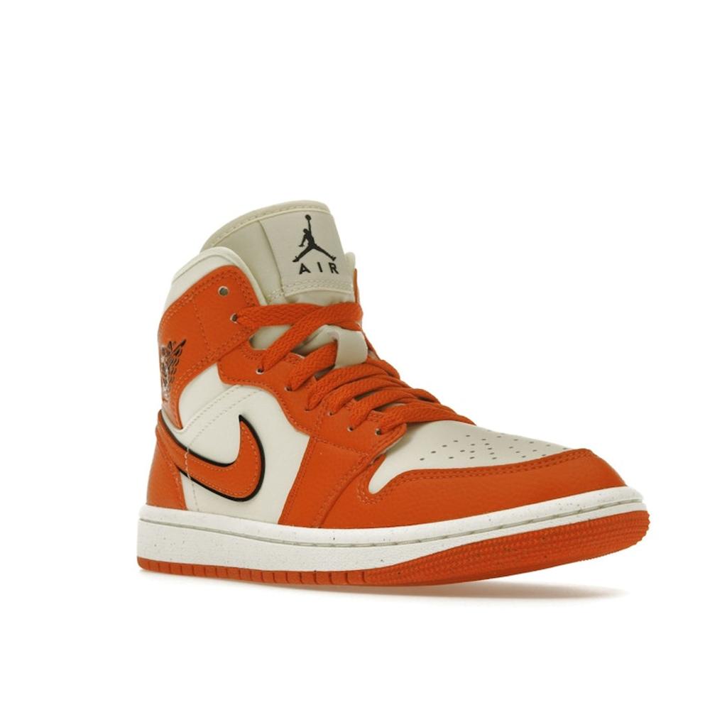 Air Jordan 1 Mid SE Sport Spice Women Sneakers Orange Coconut-Milk Black DV1302-100