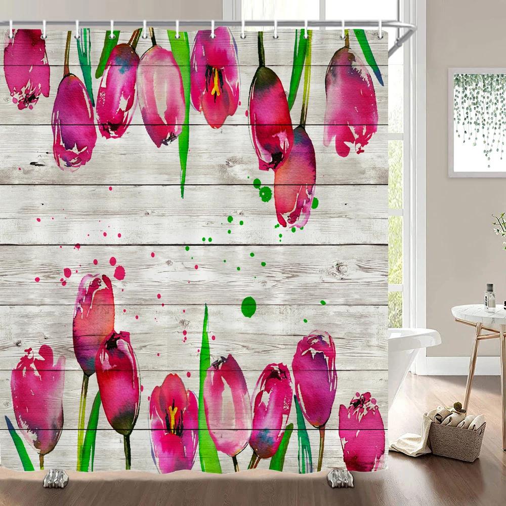 1Pc Beautiful Sunflower Flowers Print Waterproof Polyester Shower Curtain Fabric Shower Curtain Home Decoration Shower Curtain