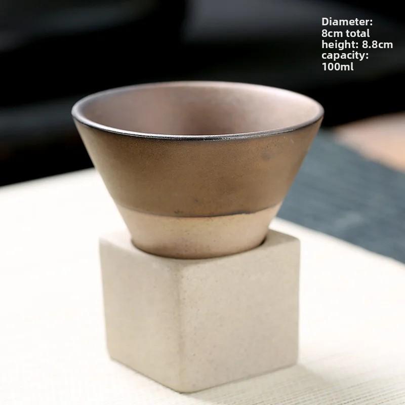 

Creative coffee cup Japanese coarse pottery teacup cross-border explosion ceramic mug retro water cup conical cup 100ML