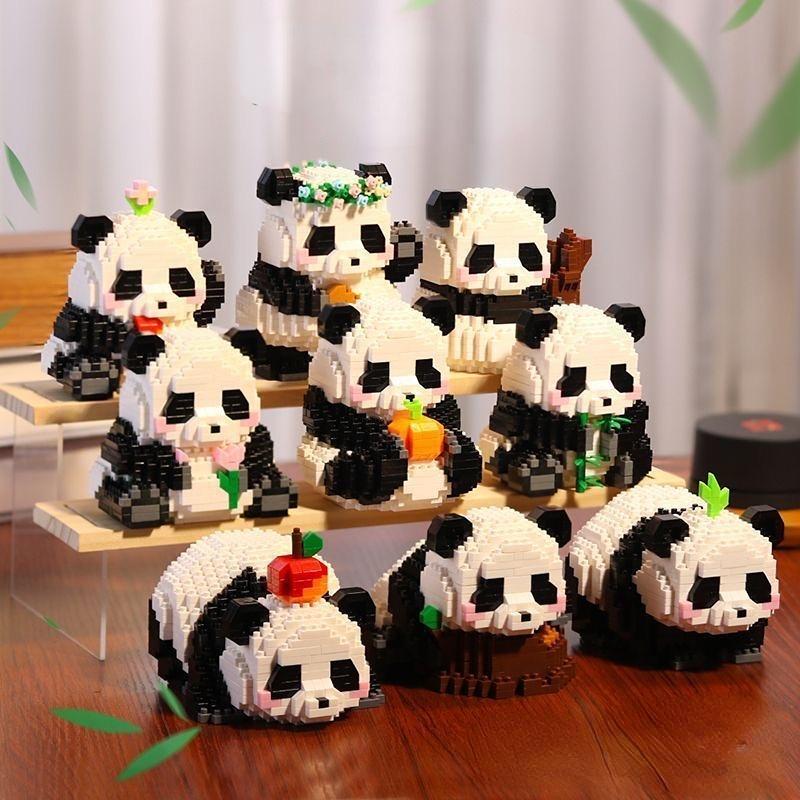 Tier Panda Serie Baustein Figur Niedliches Mikro Modell DIY Diamantsteine Geburtstagsspielzeug für Kinder Jungen Mädchen Geschenke