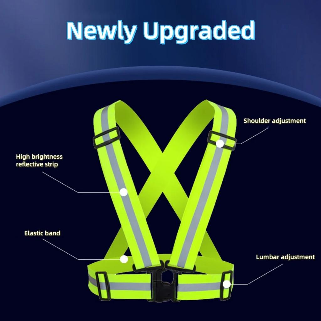 Widen 5CM Highlight Reflective Straps for Adults and Children Night Running Riding Clothing Adjustable Safety Vest, Elastic Band