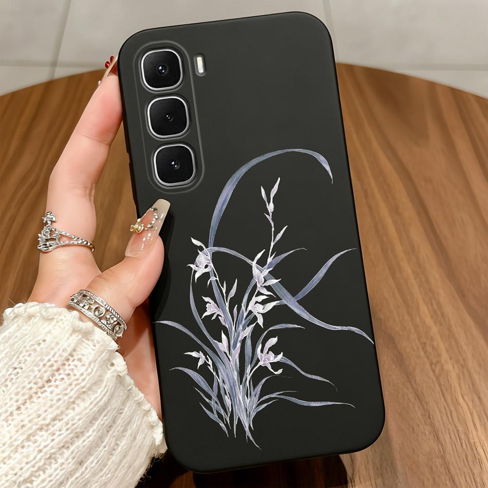 For Infinix Hot 60 50 Pro Plus 60i 50i 40i 30i 20i 20S Hot 20 30 Play 4G 5G Phone Case Lily Floral Matte Shockproof Soft Funda