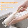 Wooden Handle Cup Brush Natural Loofah Bristles Long Thin Handle Bottles Glassware Scrubber with Lanyard Design
