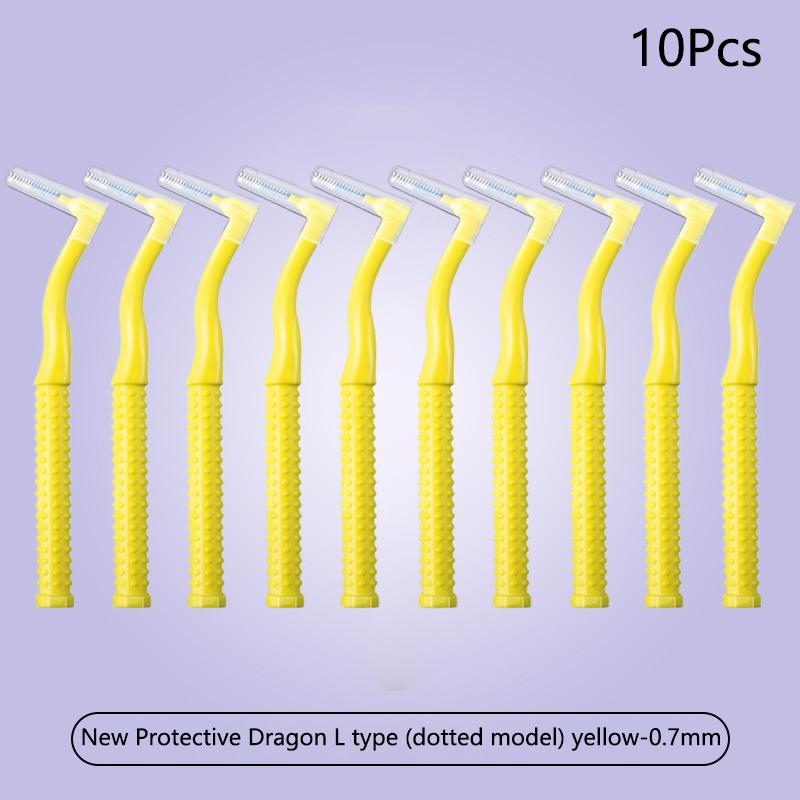 

10 шт. межзубных щеток для ортодонтической чистки между зубами, гигиены полости рта, микрощетка, мини-щетка с пылезащитным чехлом