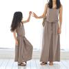 Familien-Look, lange Kleider für Mädchen, Sommer, ärmellos, Mutter-Tochter-Freizeitkleidung, Strandkleider, Familien-Outfits