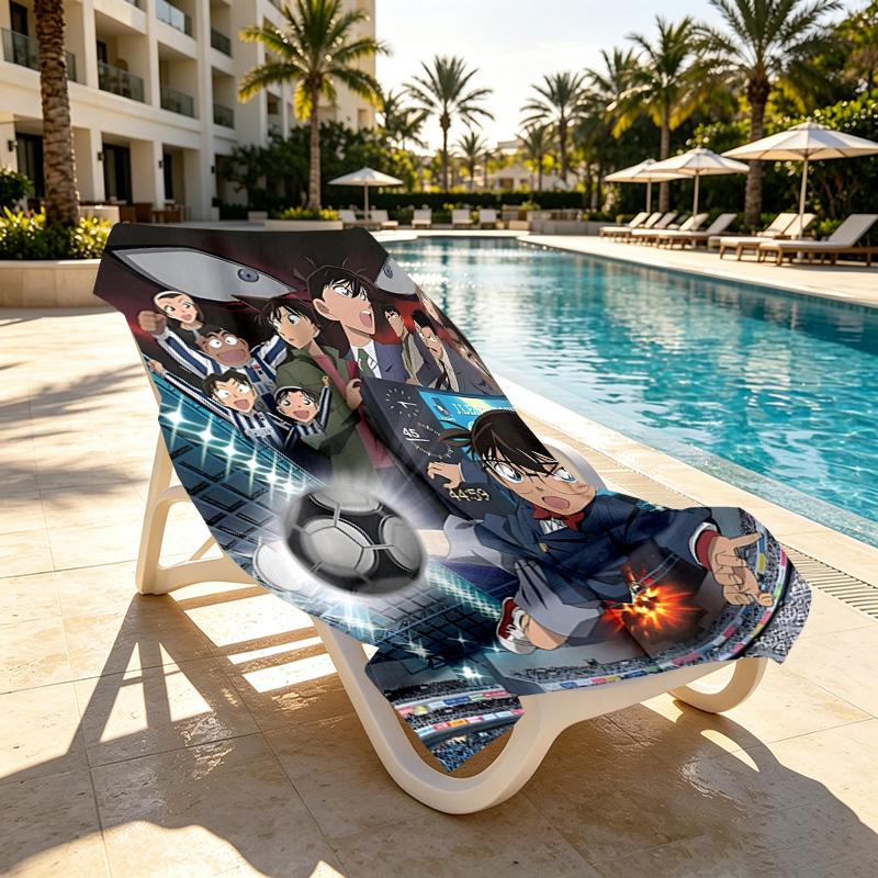 Detective Conan Print Beach Towel Design, Soft, Lightweight. for Home Bathroom, Spa, Pool, Yoga, Surfing, Camping, Gift for Family, Friend