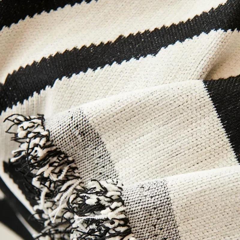 Bohemia Style Chenille Sofa Towel with Tassels Double-side Living Room Camping Picnic Large Blanket Leisure Relax Beach Towel
