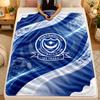 Flannel BlanketPortsmouth FC Warm Soft Throw Blanket for Indoor Sofa Bed Living Room Use