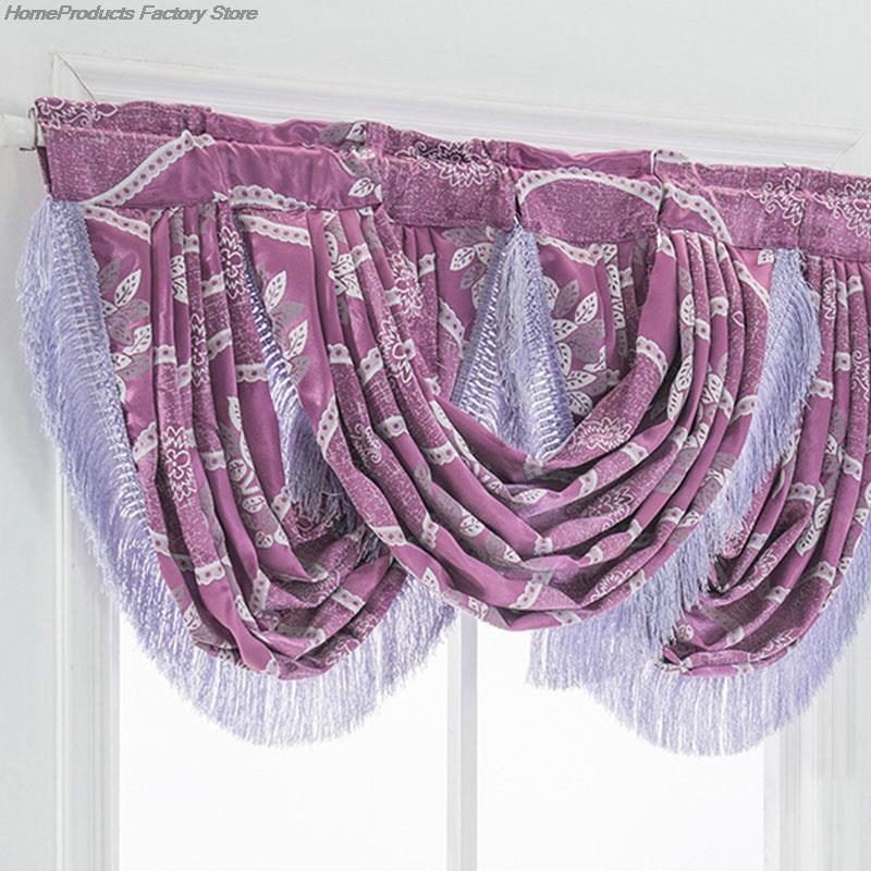 Modern Tassel Valance Voile Curtain Swags Velvet Lace Curtains Valance For Home Living Room Kitchen Doorway Decor Drapes