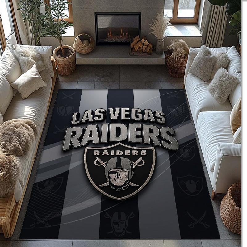 Tappeto in velluto di cristallo Las Vegas Raiders Morbido Anti?Tappetino Antiscivolo Comodo per Casa Soggiorno Camera da Letto Tappeto Decorativo