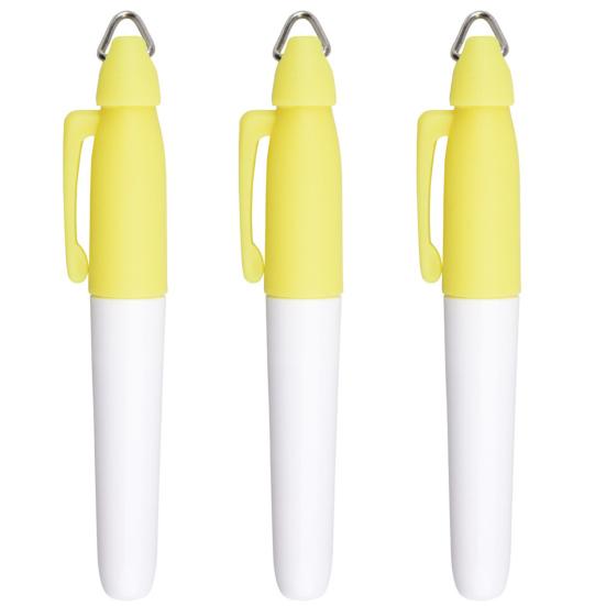 

3Pcs Practical Golf Ball Line Pen Clear Handwriting Comfortable to Hold Long Service Life Reliable Golf Marker Pen for Golf Lovers жовтий