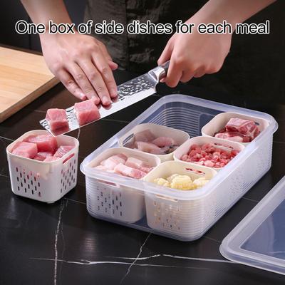 Scatola per Alimenti Divisa Vassoio Portasnack con Coperchio Senza BPA 6 Scomparti Scatola per Snack Organizer Portatile