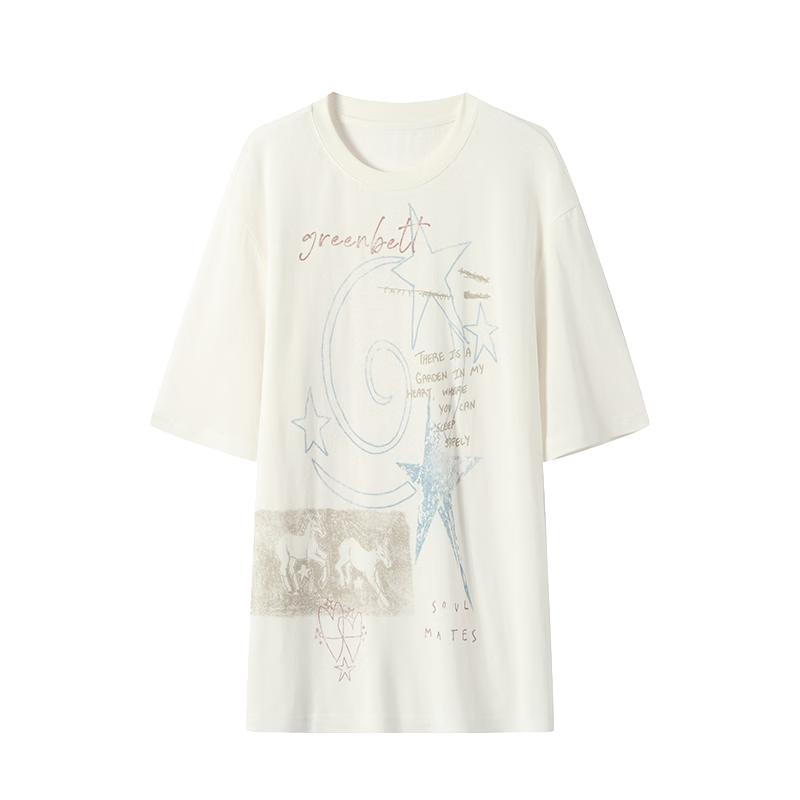 GREEN BELT Pony Print Short Sleeve T-Shirt M