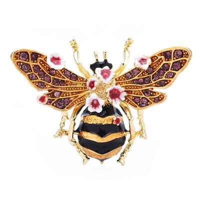 Big Enamel Bee Brooches For Women Men 3 -Color Flower Insects Party Causal Brooch Pin Gifts