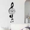 Music Note Wall Clock Quiet Acrylic Easy Read Decorative with Pendulum No Ticking for Cafe Kitchen Farmhouse Bathroom Home
