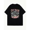 Oversized T Shirt Black Stay Trashy Raccoons With Sunglasses Print Casual Wear For Women Summer Outfit Streetwear Fashion Top