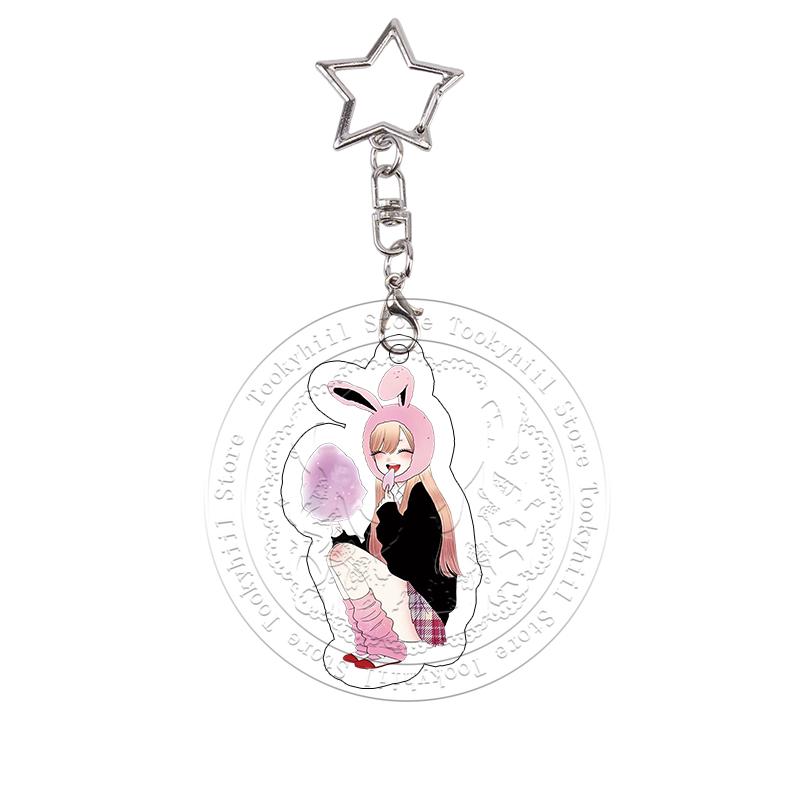My Dress-Up Darling Acrylic Keychain Cos Props Chibi Cute Anime Charms Marin Kitagawa Keyring Bag Pendant Decoration Cartoon