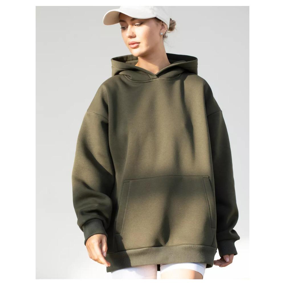 Women's Long Sleeved Hooded Sweatshirt with Loose Fitting Top