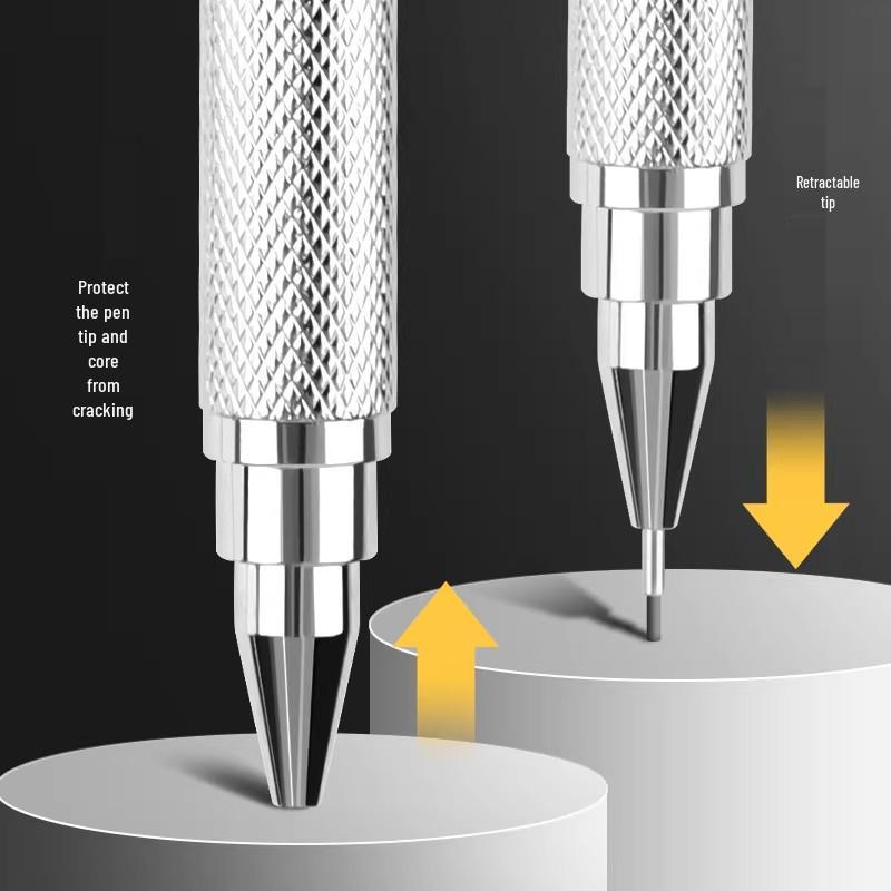2.0 Metal Mechanical Pencil, Low Center of Gravity, No Sharpening Needed, Ideal for Drawing