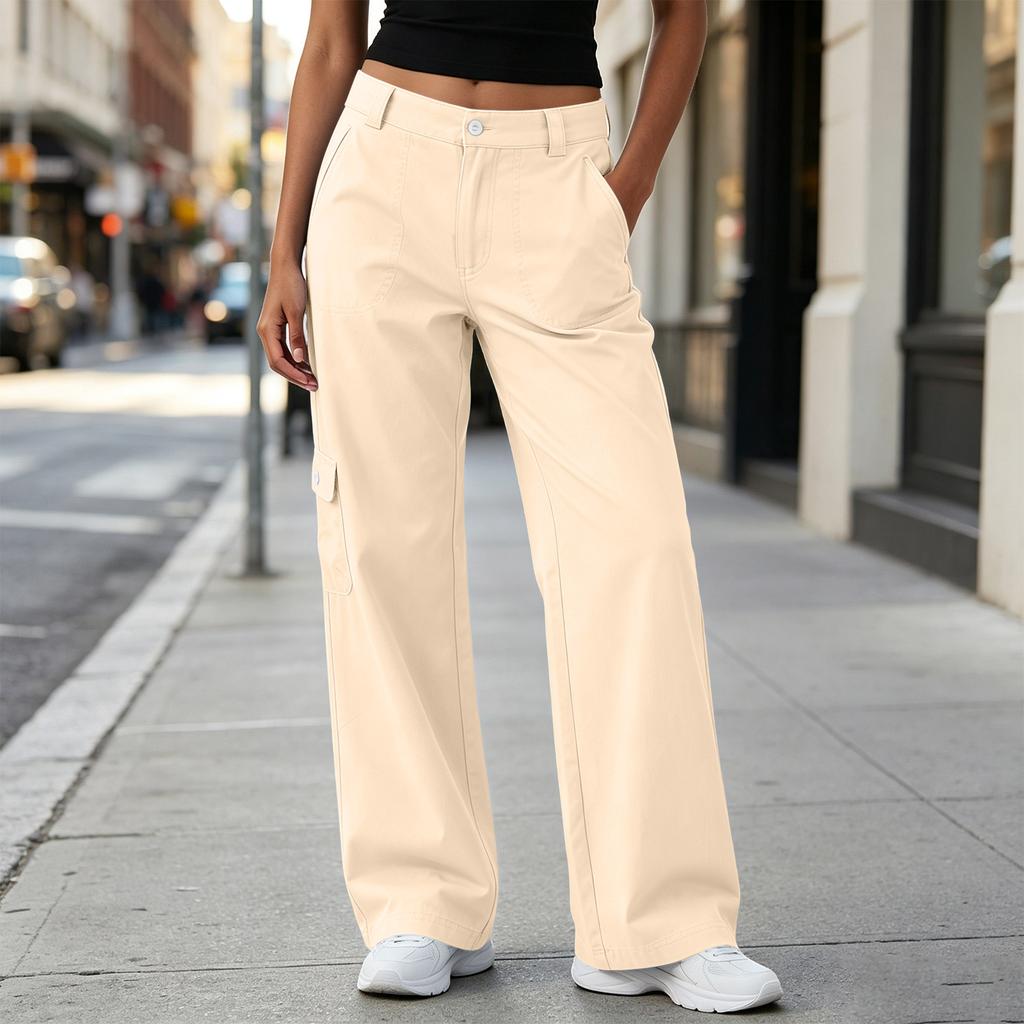 Women's Casual Multi-Pocket Cargo Pants, Fashion Trousers for Commute and Daily Wear
