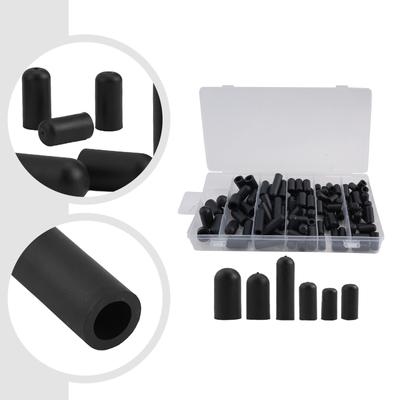 105pcs Rubber Vacuum Cap Plug Kit Assorted Vacuum Plugs Carburetor Hose Cap 3/8'' 5/16'' 4/1'' 7/32''For Automotive Pipelines
