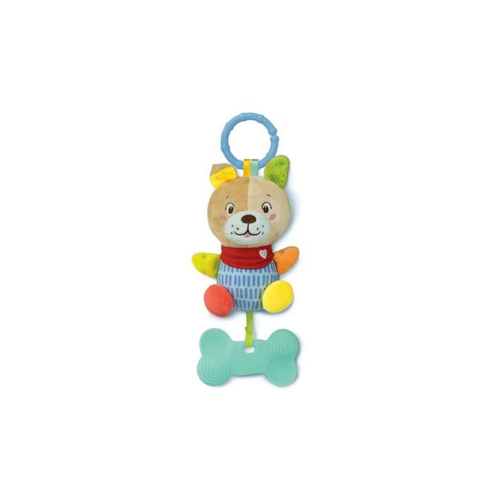 Jouet pour enfant - CLEMENTONI - Morbido Cagnolino Sonaglino - Tissu doux - Blanc - 20 cm