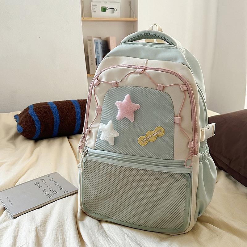 High Value Schoolbags for Female Junior High School Students  Large Capacity Cute and Light Make Up Bags  Shoulder Bags.