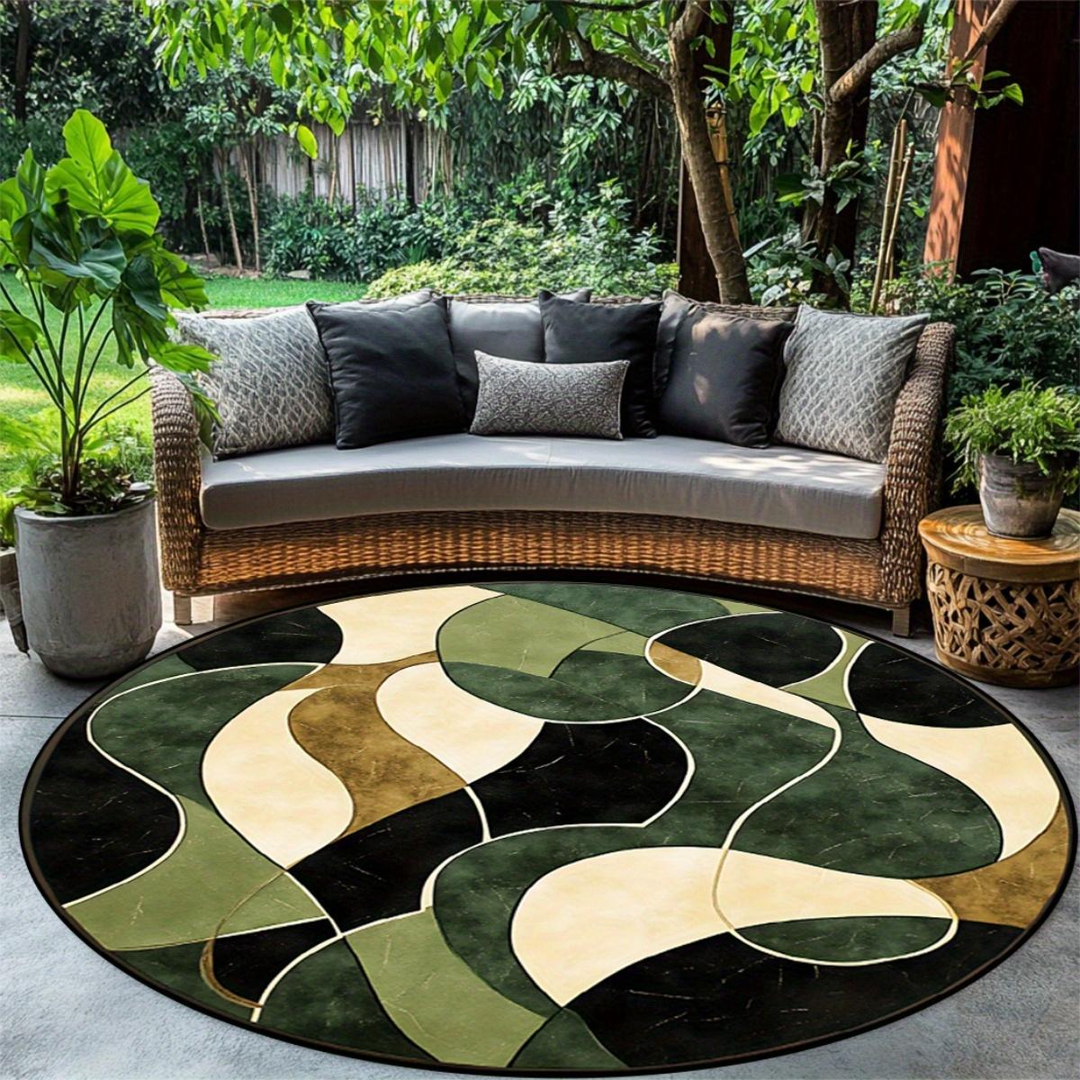 

Modern Abstract Line Round Area Rug Living Room Dining Table Floor Mat Bedroom Decor Valentine Easter Spring Ornament Diameter 60cm