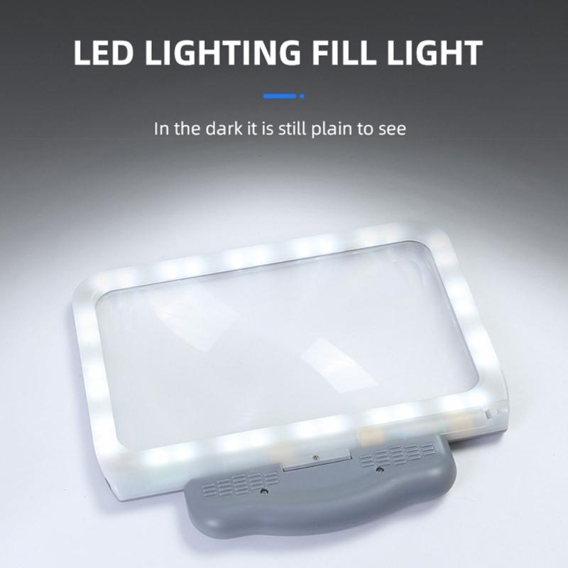 Magnifying Glass Lens Handheld Eye Loupe Magnifier with LED Light for Newspaper Reading Jewelry Stamp Inspection